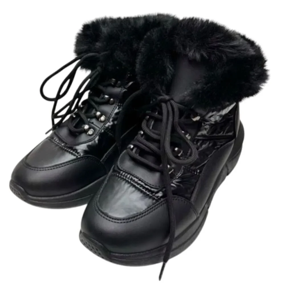 WANTED Boots‎ Womens 9 Black Stardust Winter Booties Faux Fur New